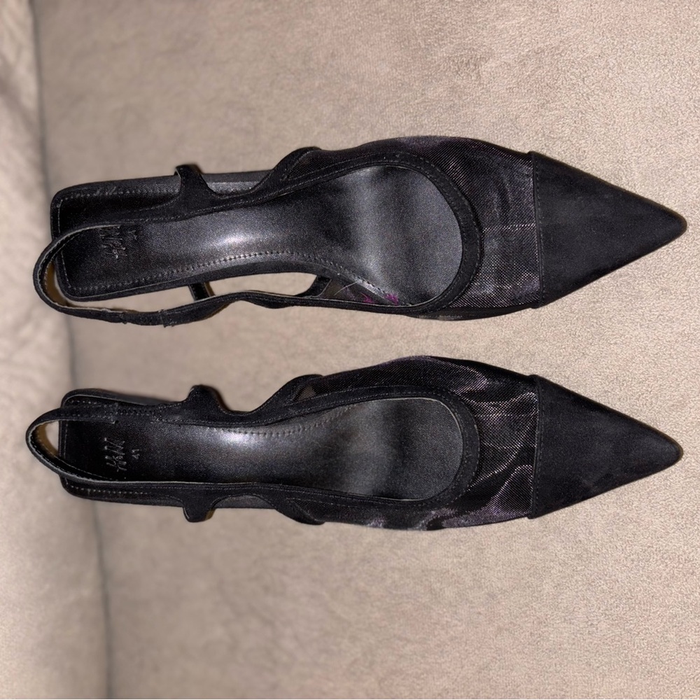 Elegant Black Women's Slingback Heels